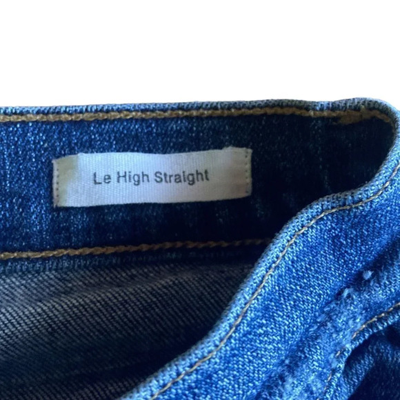 Frame Denim Le High Straight Carroll Distressed Staggered Raw Hem Jeans, Size 25 - Picture 6 of 15